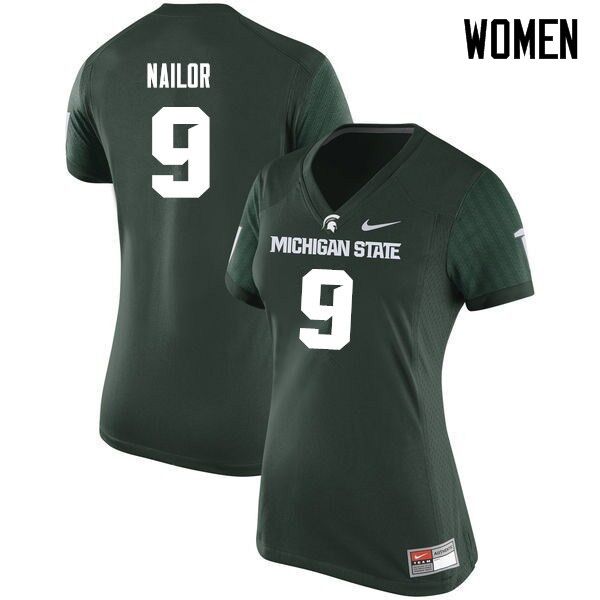 Women #9 Jalen Nailor Michigan State Spartans College Football Jerseys Sale-Green